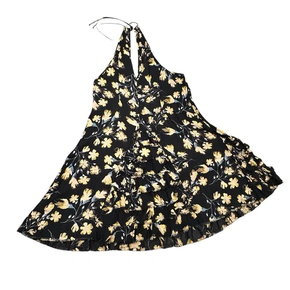 Free People Floral Mini Dress in Black and Yellow - Picture 4 of 9